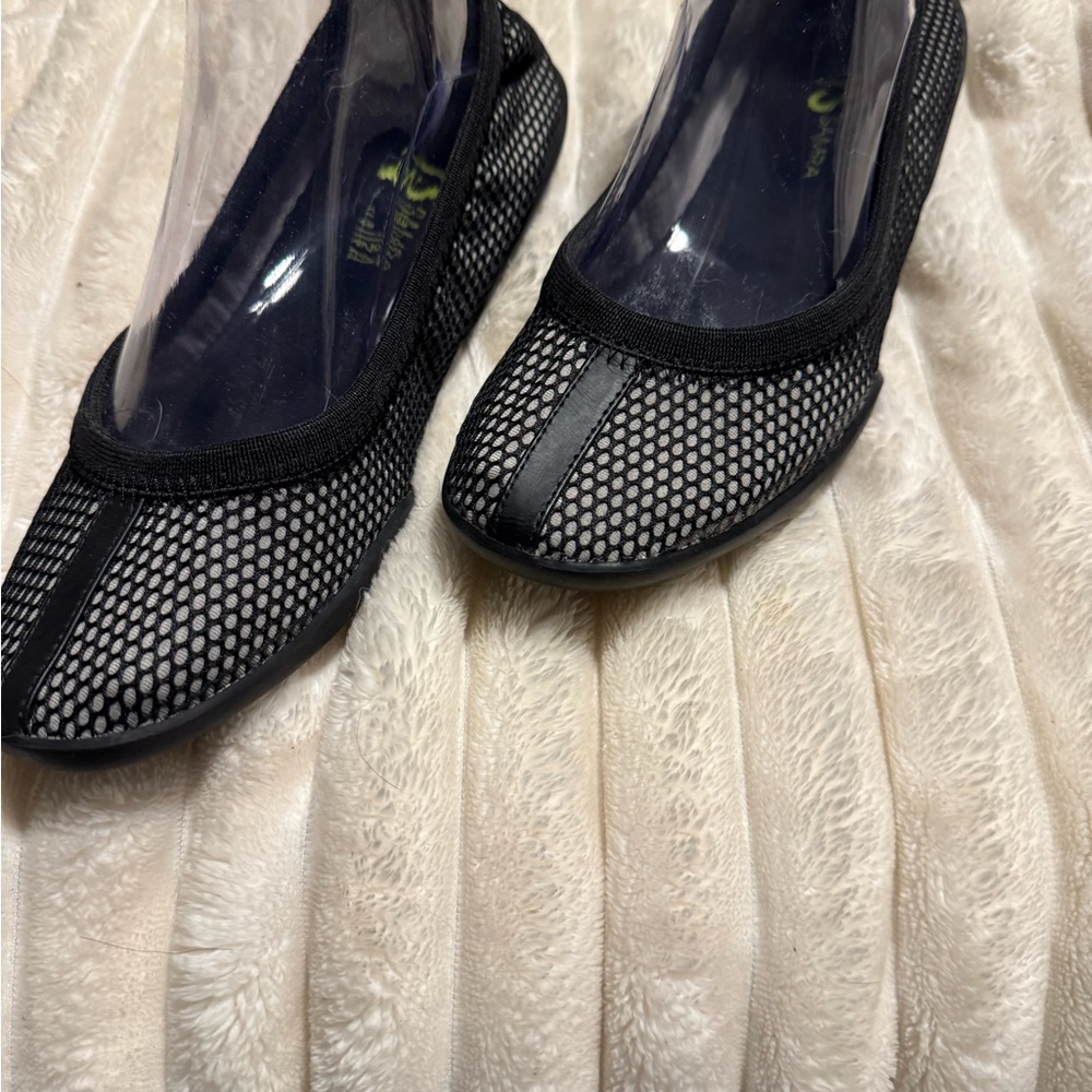 Yosi Samra Black and White Mesh Flats